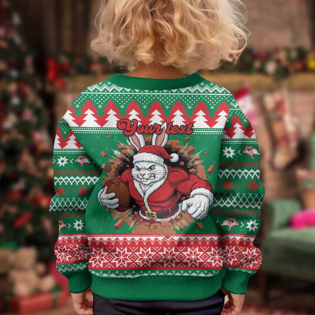 Jingle Rabbitohs Jump Personalized Kid Ugly Christmas Sweater Christmas Rugby League Spirit - Aussie Hoodie