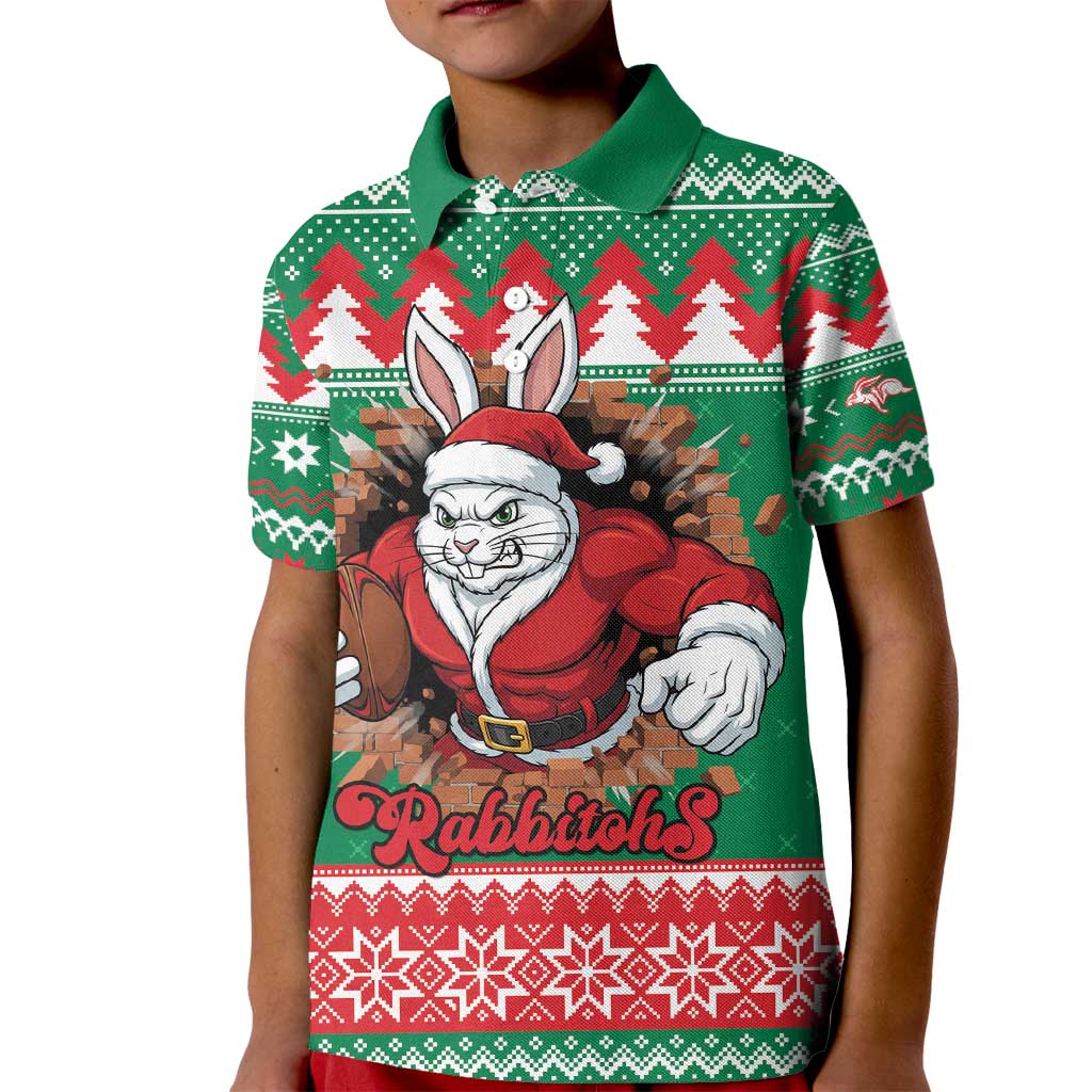 Jingle Rabbitohs Jump Personalized Kid Polo Shirt Christmas Rugby League Spirit - Aussie Hoodie