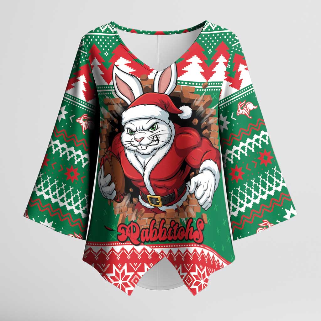 Jingle Rabbitohs Jump Personalized Kimono Sleeve Blouse Christmas Rugby League Spirit - Aussie Hoodie