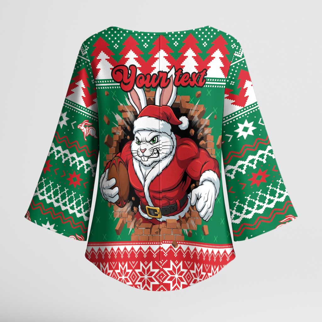 Jingle Rabbitohs Jump Personalized Kimono Sleeve Blouse Christmas Rugby League Spirit - Aussie Hoodie