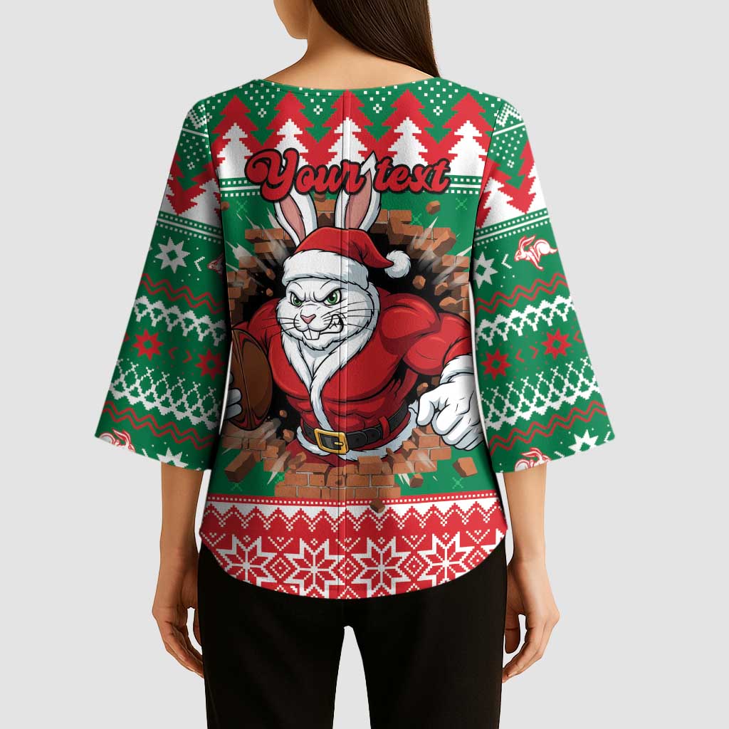 Jingle Rabbitohs Jump Personalized Kimono Sleeve Blouse Christmas Rugby League Spirit - Aussie Hoodie