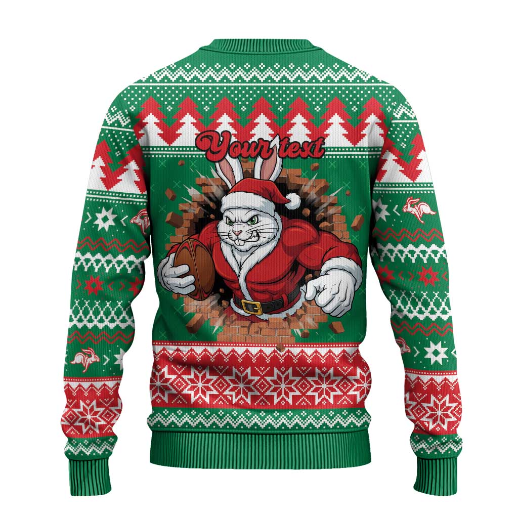 Jingle Rabbitohs Jump Personalized Ugly Christmas Sweater Christmas Rugby League Spirit - Aussie Hoodie