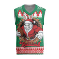 Jingle Rabbitohs Jump Personalized Christmas Knitted V-Neck Vest Christmas Rugby League Spirit - Aussie Hoodie