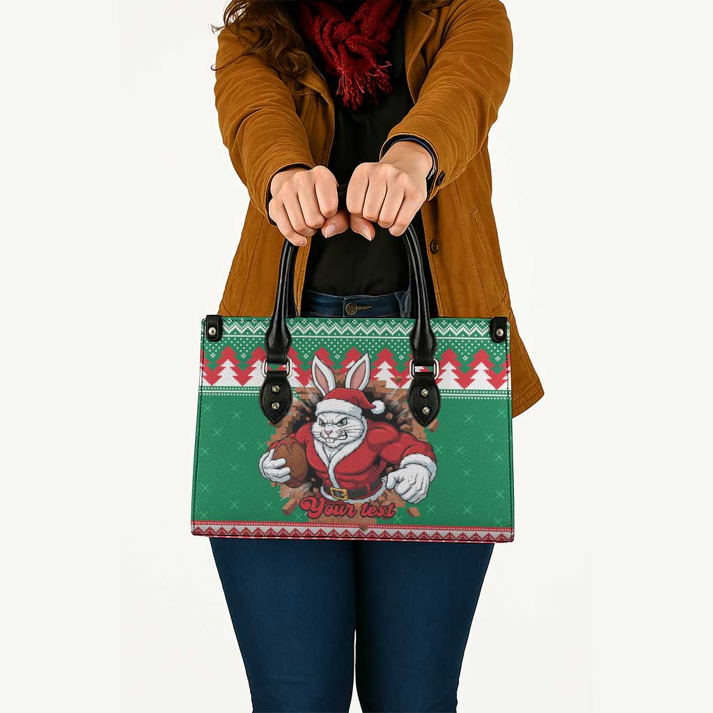 Jingle Rabbitohs Jump Personalized Leather Bag Christmas Rugby League Spirit - Aussie Hoodie