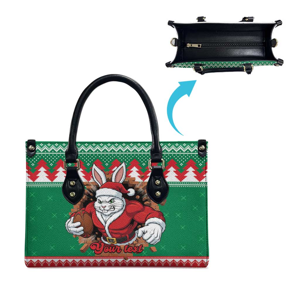 Jingle Rabbitohs Jump Personalized Leather Bag Christmas Rugby League Spirit - Aussie Hoodie