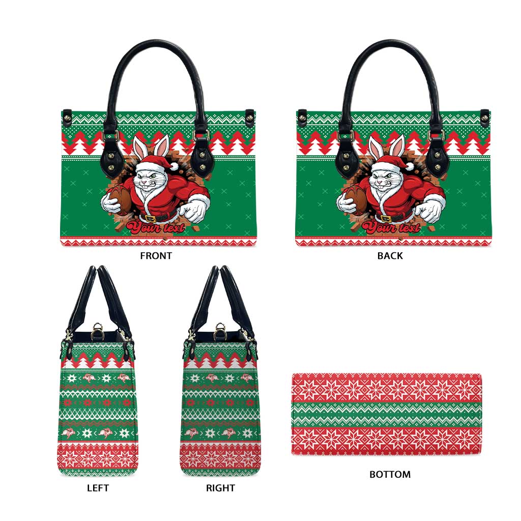 Jingle Rabbitohs Jump Personalized Leather Bag Christmas Rugby League Spirit - Aussie Hoodie