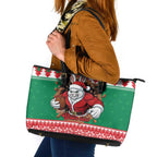 Jingle Rabbitohs Jump Personalized Leather Tote Bag Christmas Rugby League Spirit - Aussie Hoodie