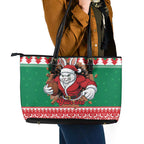 Jingle Rabbitohs Jump Personalized Leather Tote Bag Christmas Rugby League Spirit - Aussie Hoodie
