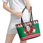 Jingle Rabbitohs Jump Personalized Leather Tote Bag Christmas Rugby League Spirit - Aussie Hoodie