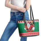 Jingle Rabbitohs Jump Personalized Leather Tote Bag Christmas Rugby League Spirit - Aussie Hoodie