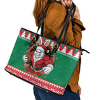 Jingle Rabbitohs Jump Personalized Leather Tote Bag Christmas Rugby League Spirit - Aussie Hoodie