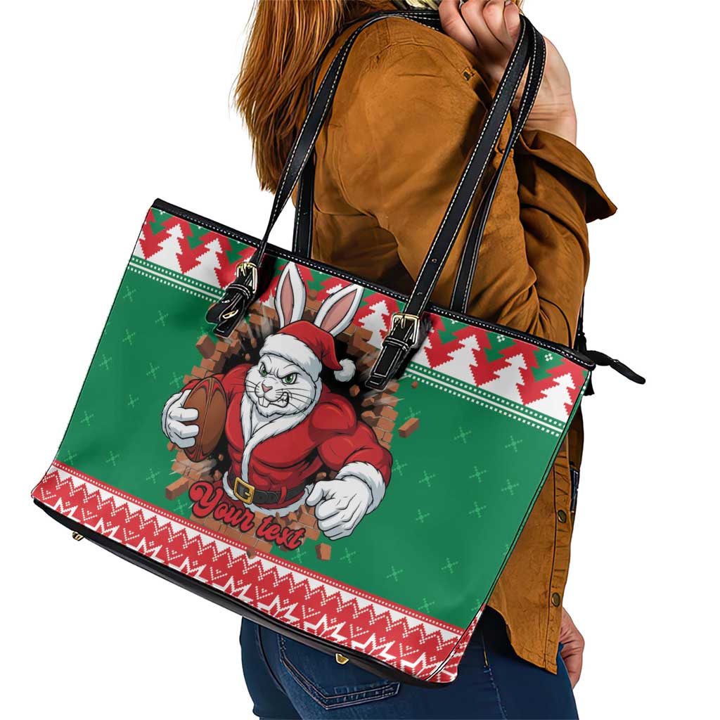 Jingle Rabbitohs Jump Personalized Leather Tote Bag Christmas Rugby League Spirit - Aussie Hoodie