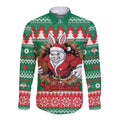 Jingle Rabbitohs Jump Personalized Long Sleeve Button Shirt Christmas Rugby League Spirit - Aussie Hoodie