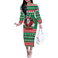 Jingle Rabbitohs Jump Personalized Off The Shoulder Long Sleeve Dress Christmas Rugby League Spirit - Aussie Hoodie
