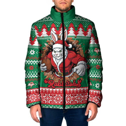 Jingle Rabbitohs Jump Personalized Padded Jacket Christmas Rugby League Spirit - Aussie Hoodie