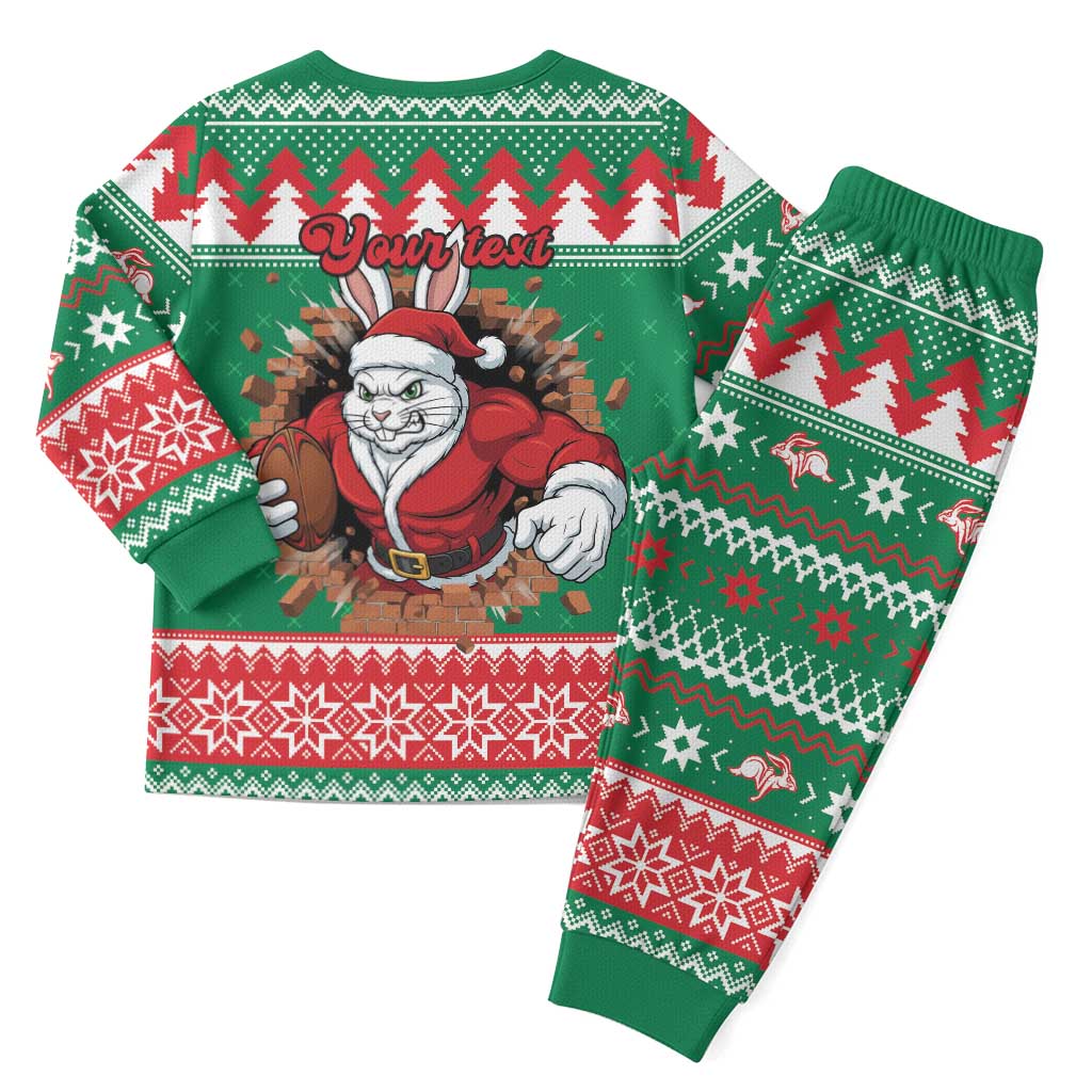 Jingle Rabbitohs Jump Personalized Christmas Pajama Set Christmas Rugby League Spirit - Aussie Hoodie