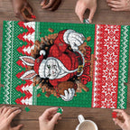 Jingle Rabbitohs Jump Personalized Puzzle Christmas Rugby League Spirit - Aussie Hoodie