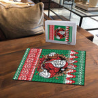 Jingle Rabbitohs Jump Personalized Puzzle Christmas Rugby League Spirit - Aussie Hoodie