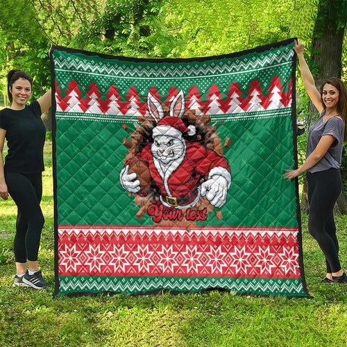 Jingle Rabbitohs Jump Personalized Quilt Christmas Rugby League Spirit - Aussie Hoodie