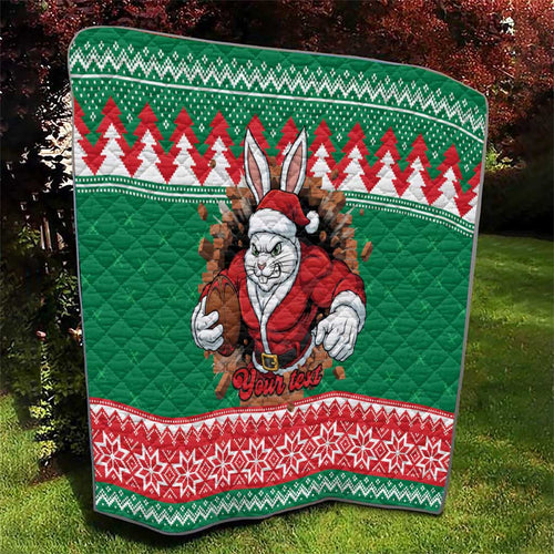 Jingle Rabbitohs Jump Personalized Quilt Christmas Rugby League Spirit - Aussie Hoodie