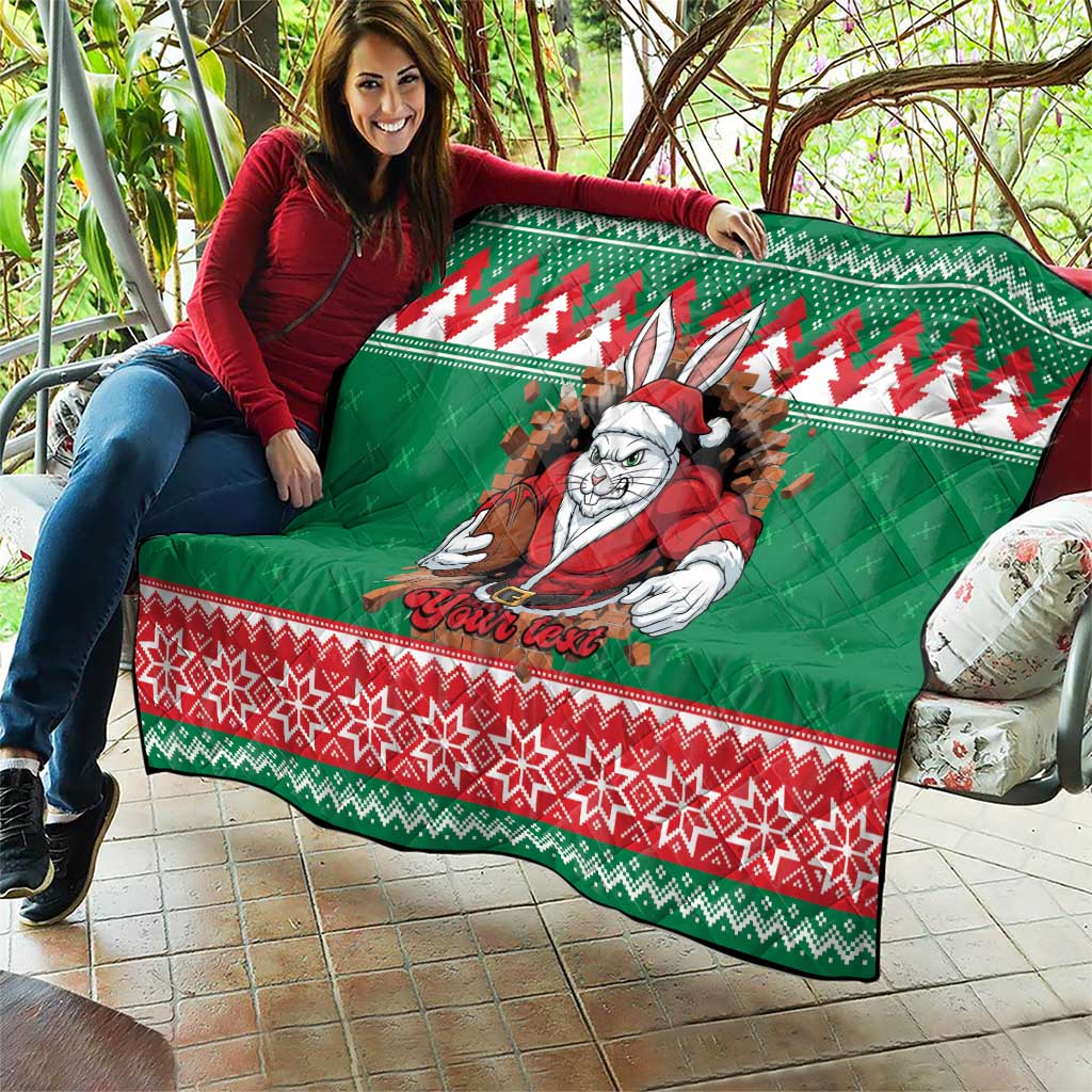 Jingle Rabbitohs Jump Personalized Quilt Christmas Rugby League Spirit - Aussie Hoodie