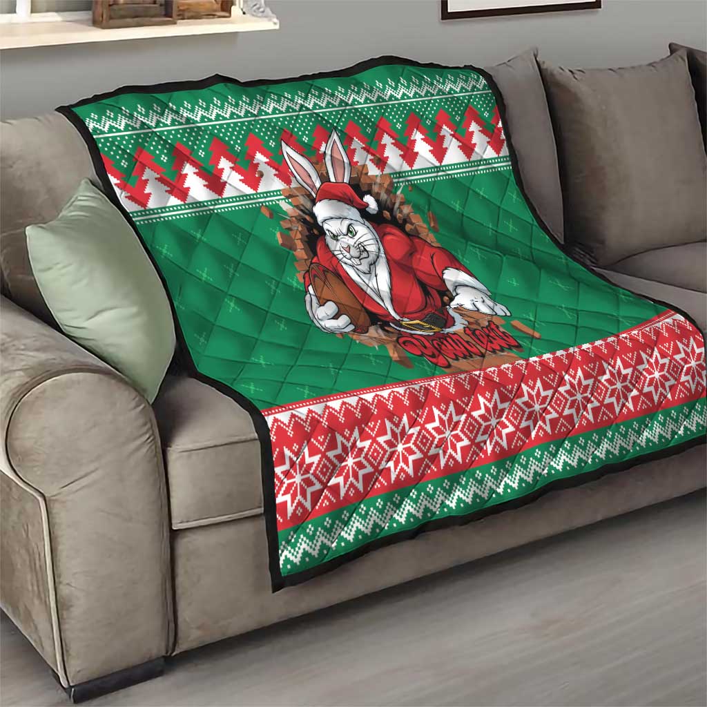 Jingle Rabbitohs Jump Personalized Quilt Christmas Rugby League Spirit - Aussie Hoodie