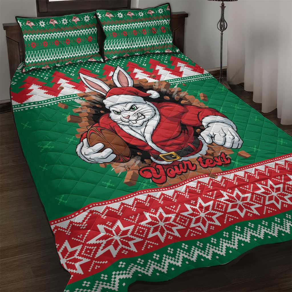 Jingle Rabbitohs Jump Personalized Quilt Bed Set Christmas Rugby League Spirit - Aussie Hoodie