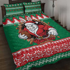 Jingle Rabbitohs Jump Personalized Quilt Bed Set Christmas Rugby League Spirit - Aussie Hoodie