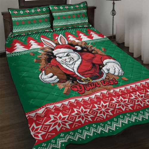 Jingle Rabbitohs Jump Personalized Quilt Bed Set Christmas Rugby League Spirit - Aussie Hoodie