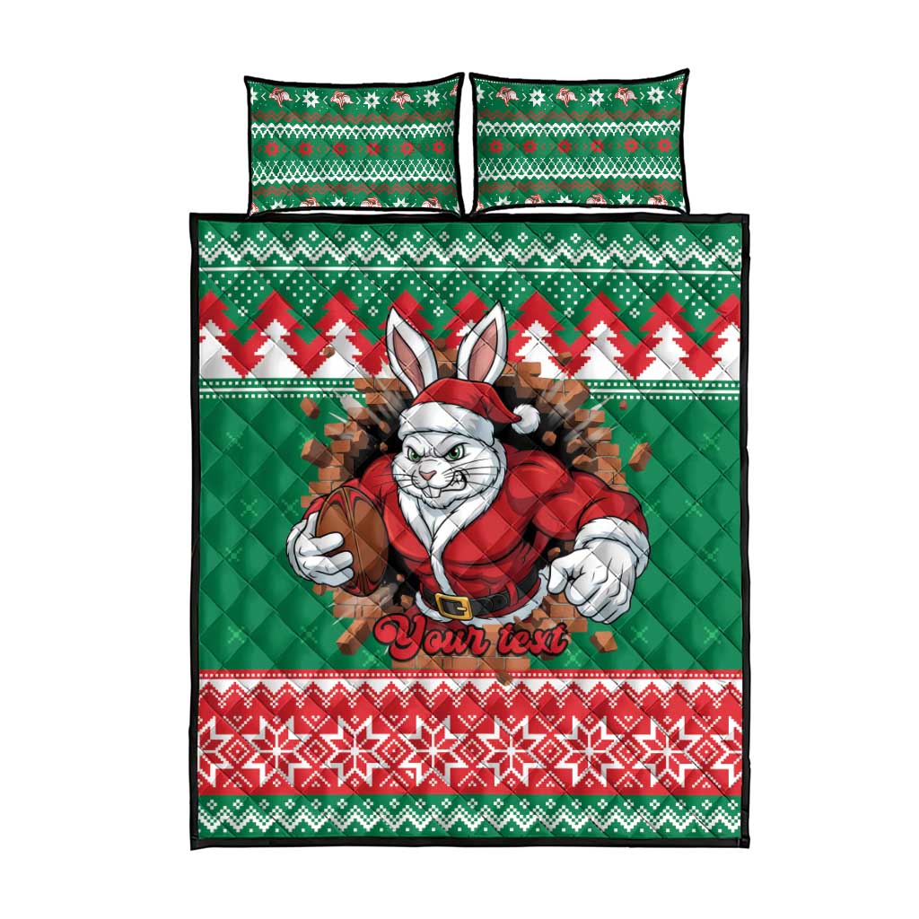 Jingle Rabbitohs Jump Personalized Quilt Bed Set Christmas Rugby League Spirit - Aussie Hoodie
