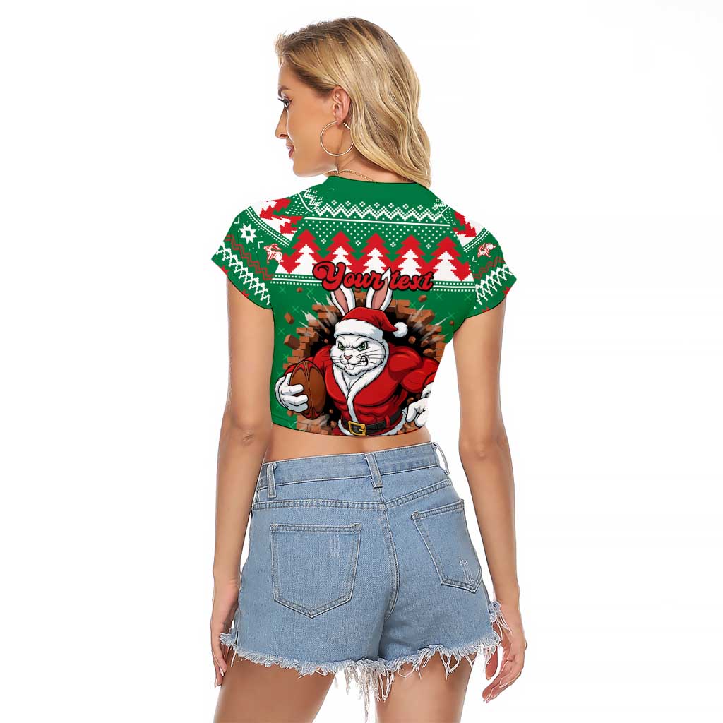 Jingle Rabbitohs Jump Personalized Raglan Cropped T Shirt Christmas Rugby League Spirit - Aussie Hoodie