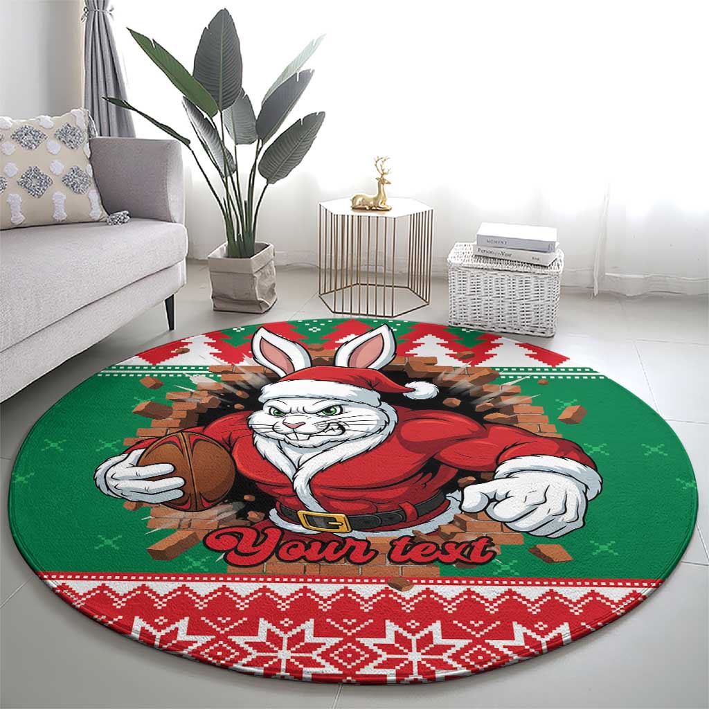 Jingle Rabbitohs Jump Personalized Round Carpet Christmas Rugby League Spirit - Aussie Hoodie
