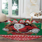 Jingle Rabbitohs Jump Personalized Round Carpet Christmas Rugby League Spirit - Aussie Hoodie