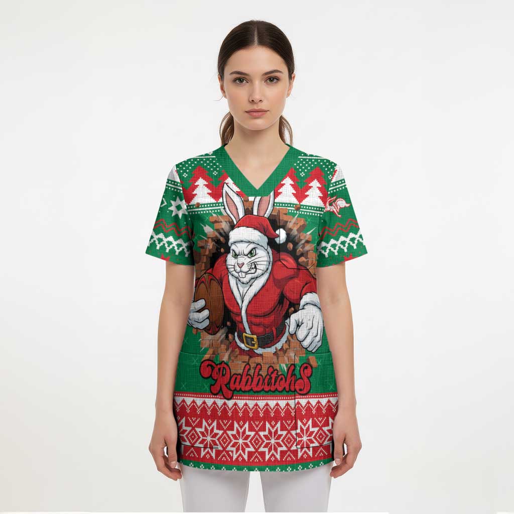 Jingle Rabbitohs Jump Personalized Scrub Top Christmas Rugby League Spirit - Aussie Hoodie