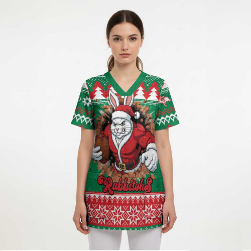 Jingle Rabbitohs Jump Personalized Scrub Top Christmas Rugby League Spirit - Aussie Hoodie