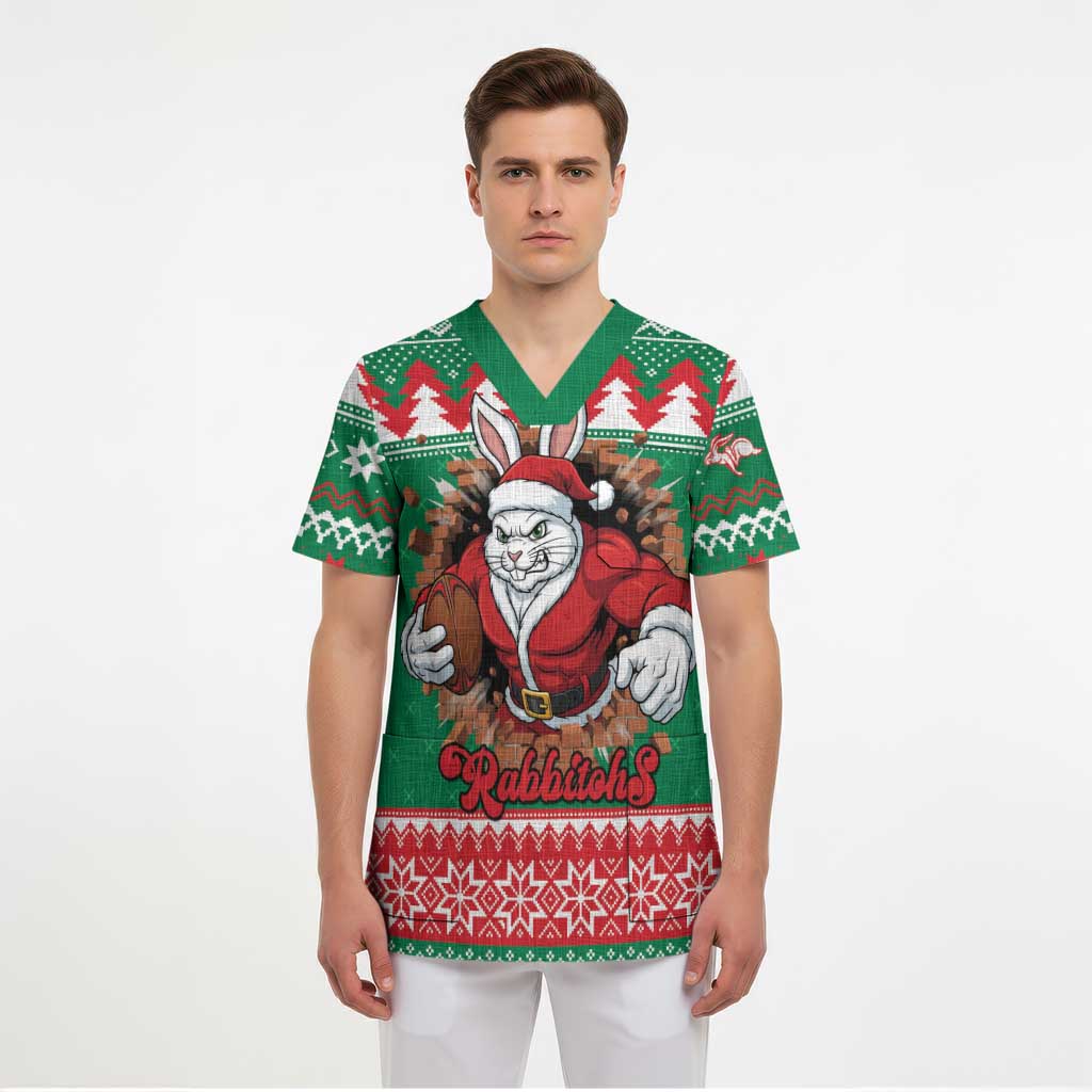 Jingle Rabbitohs Jump Personalized Scrub Top Christmas Rugby League Spirit - Aussie Hoodie