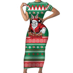 Jingle Rabbitohs Jump Personalized Short Sleeve Bodycon Dress Christmas Rugby League Spirit - Aussie Hoodie
