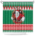 Jingle Rabbitohs Jump Personalized Shower Curtain Christmas Rugby League Spirit - Aussie Hoodie