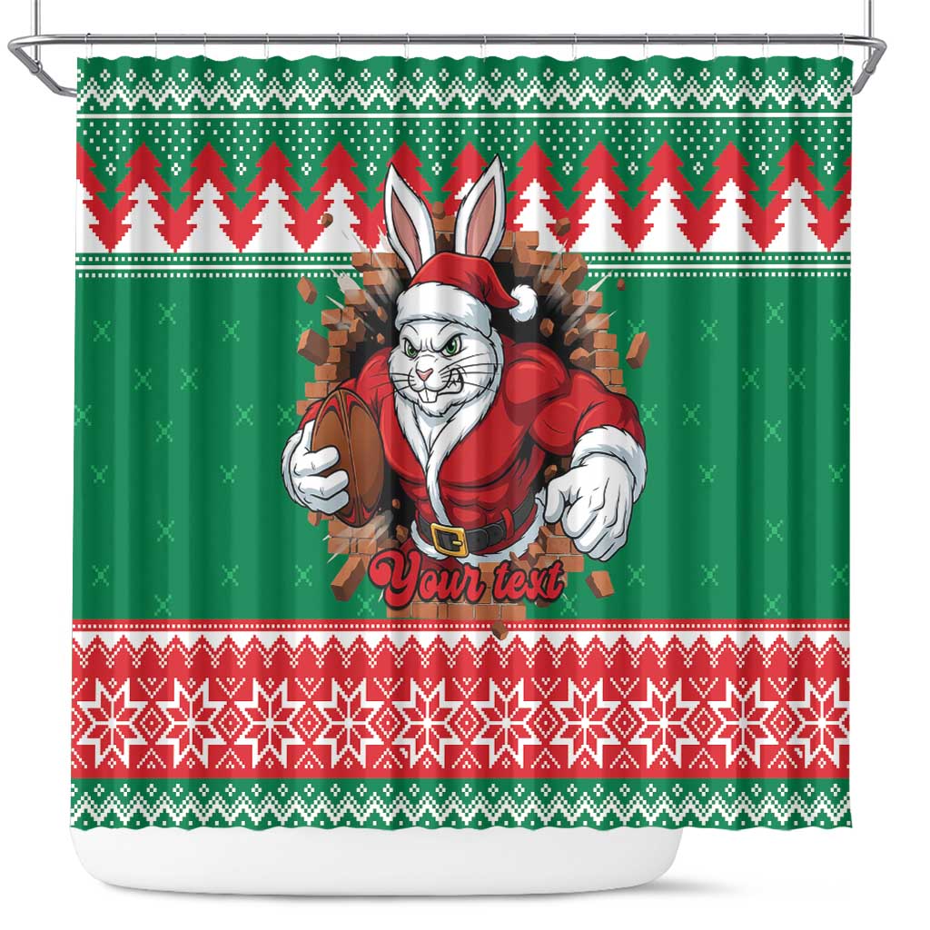 Jingle Rabbitohs Jump Personalized Shower Curtain Christmas Rugby League Spirit - Aussie Hoodie