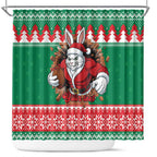 Jingle Rabbitohs Jump Personalized Shower Curtain Christmas Rugby League Spirit - Aussie Hoodie