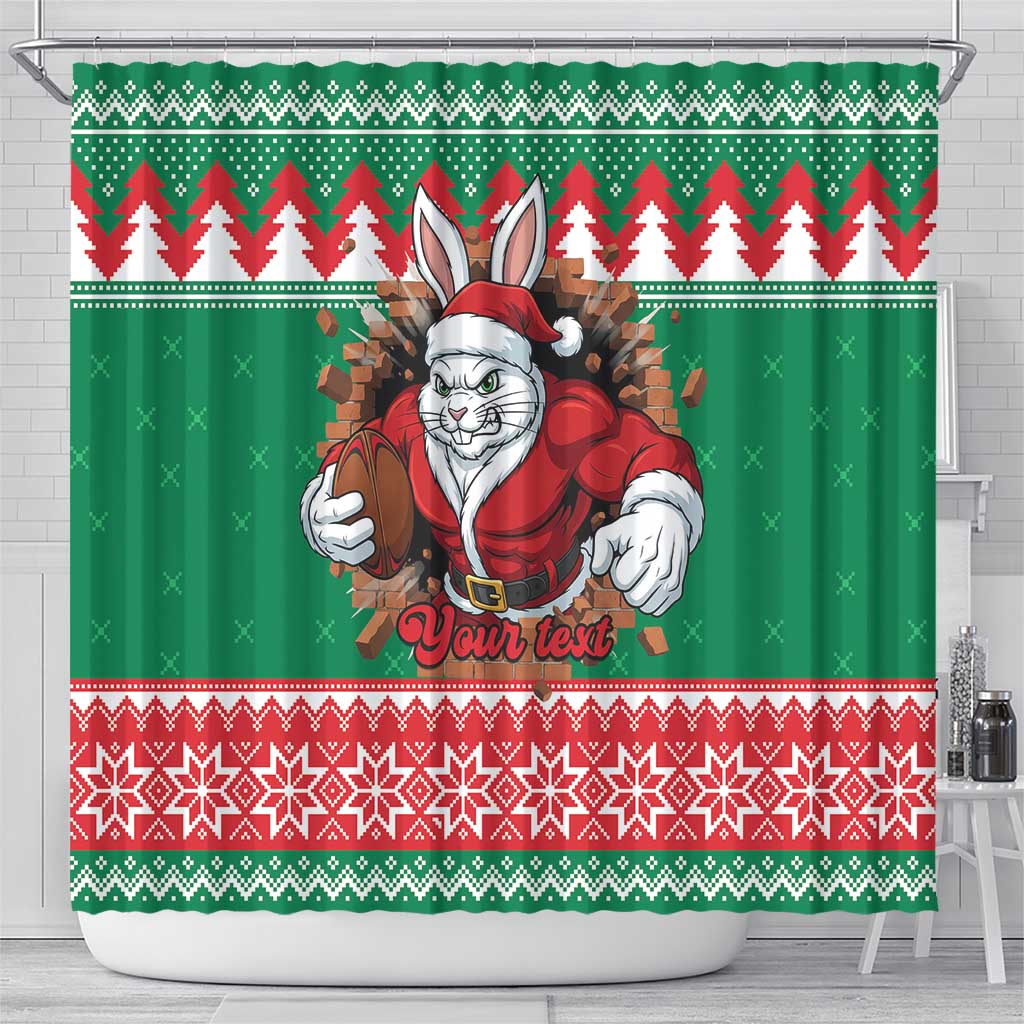Jingle Rabbitohs Jump Personalized Shower Curtain Christmas Rugby League Spirit - Aussie Hoodie
