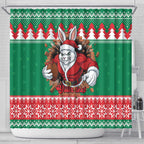 Jingle Rabbitohs Jump Personalized Shower Curtain Christmas Rugby League Spirit - Aussie Hoodie