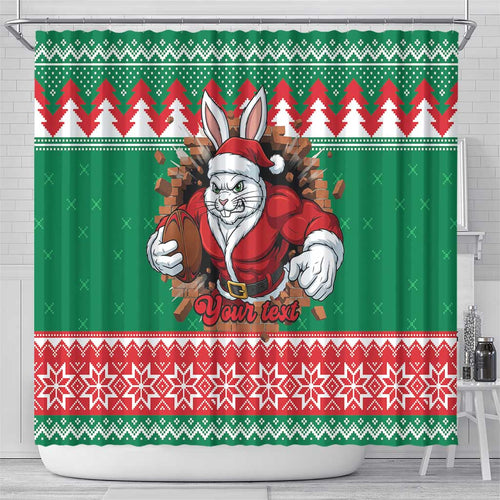 Jingle Rabbitohs Jump Personalized Shower Curtain Christmas Rugby League Spirit - Aussie Hoodie