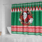 Jingle Rabbitohs Jump Personalized Shower Curtain Christmas Rugby League Spirit - Aussie Hoodie