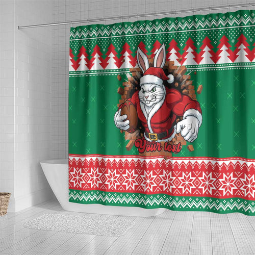 Jingle Rabbitohs Jump Personalized Shower Curtain Christmas Rugby League Spirit - Aussie Hoodie