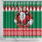 Jingle Rabbitohs Jump Personalized Shower Curtain Christmas Rugby League Spirit - Aussie Hoodie