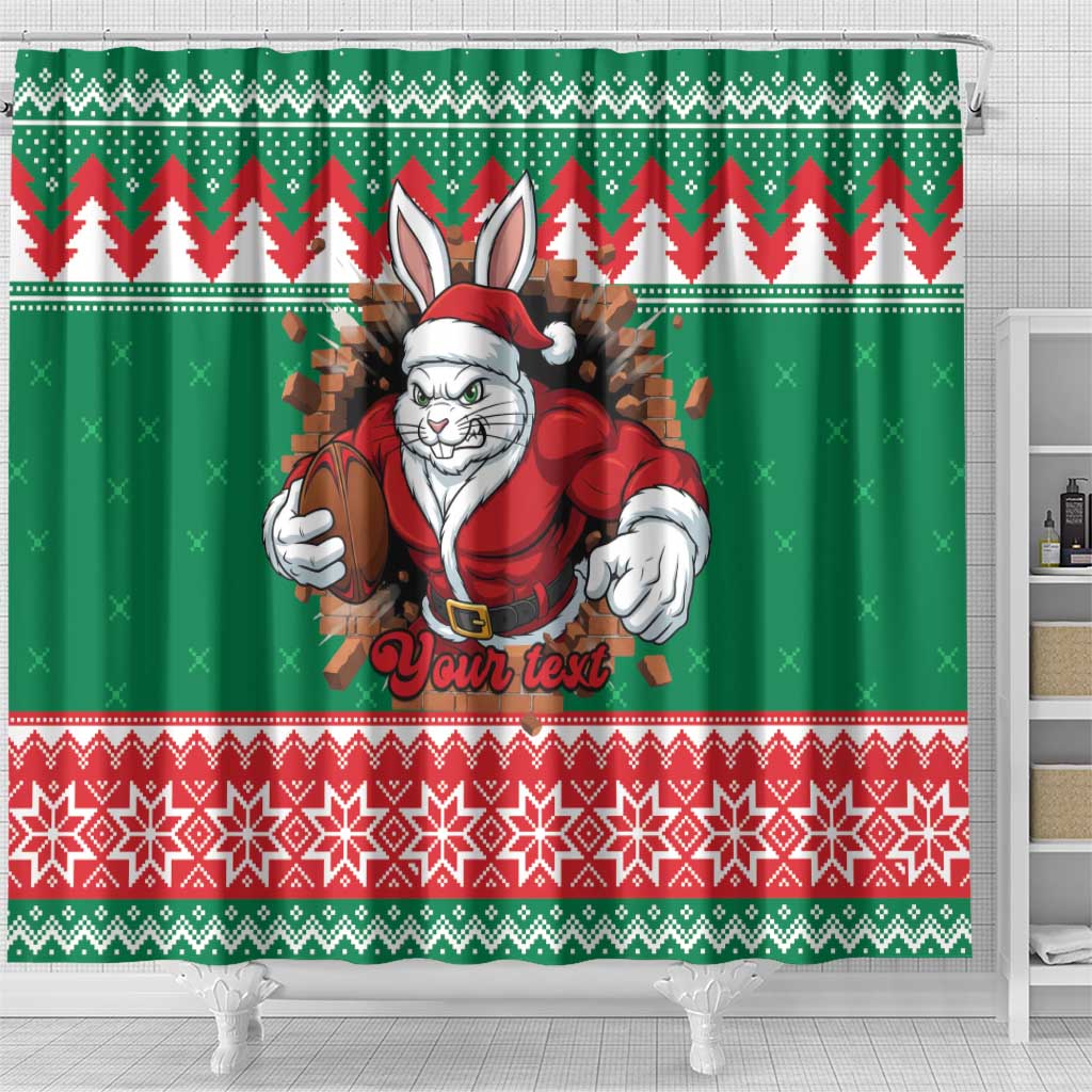 Jingle Rabbitohs Jump Personalized Shower Curtain Christmas Rugby League Spirit - Aussie Hoodie