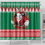 Jingle Rabbitohs Jump Personalized Shower Curtain Christmas Rugby League Spirit - Aussie Hoodie