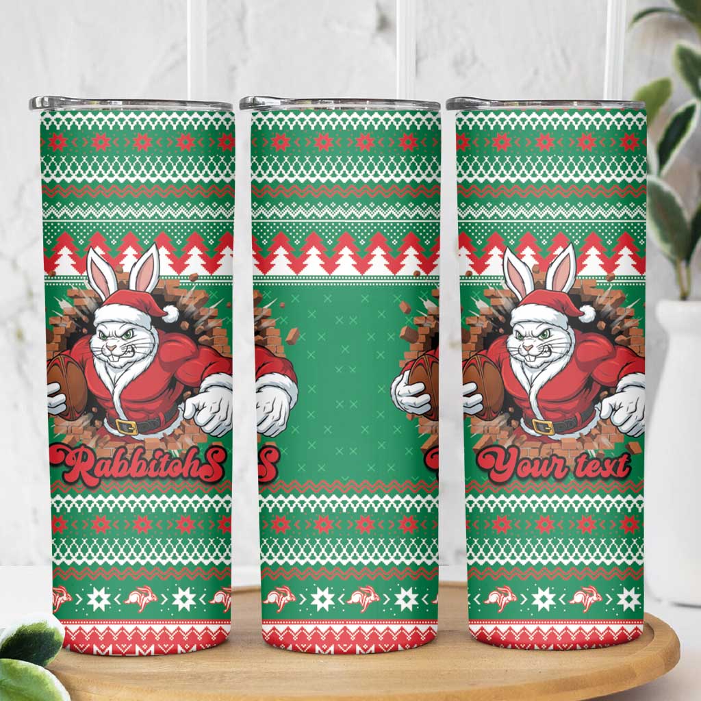 Jingle Rabbitohs Jump Personalized Skinny Tumbler Christmas Rugby League Spirit - Aussie Hoodie