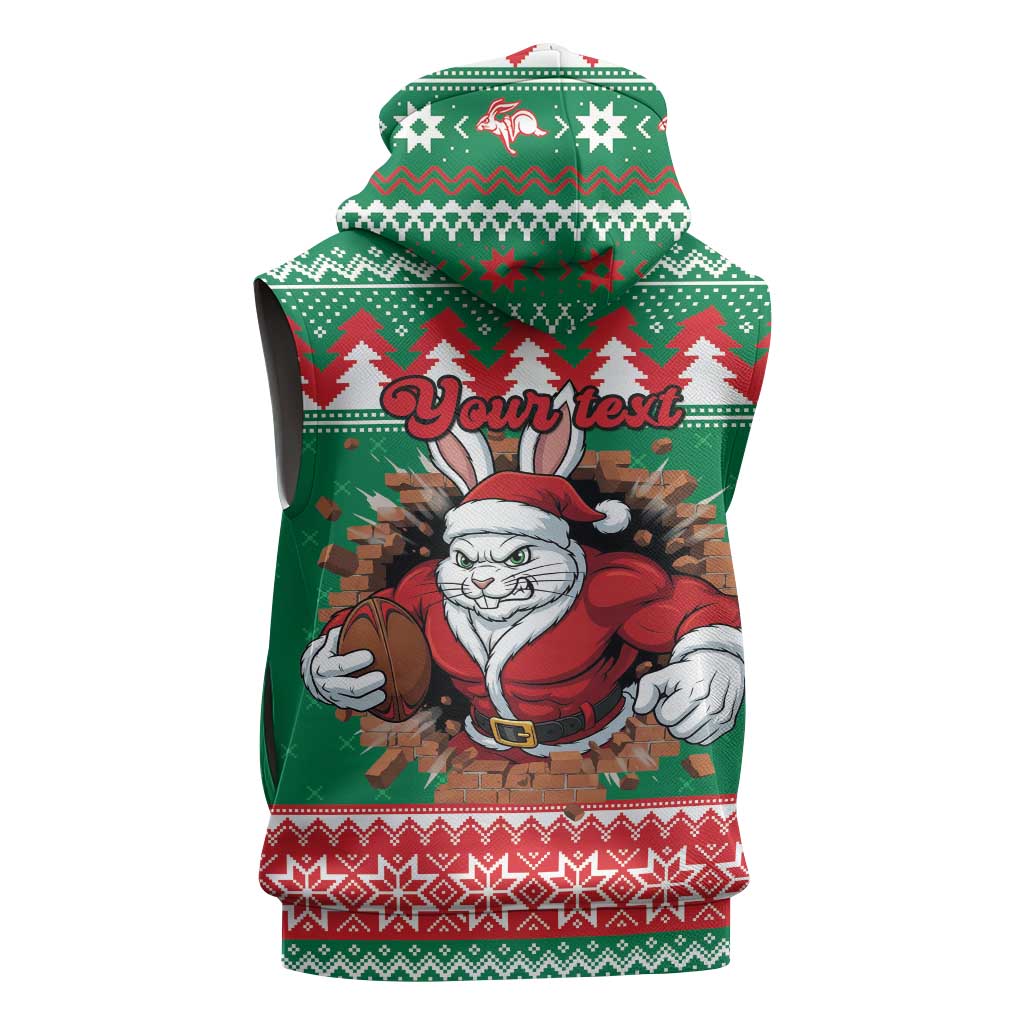 Jingle Rabbitohs Jump Personalized Sleeveless Hoodie Christmas Rugby League Spirit - Aussie Hoodie